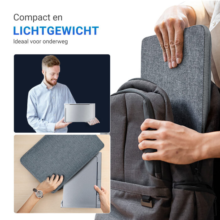 E3 Advance 12" Tri-Screen Monitor - Full HD 1080p, Plug & Play, Portable, Adjustable Stand, Mac & Windows Compatible, One Cable - Grey