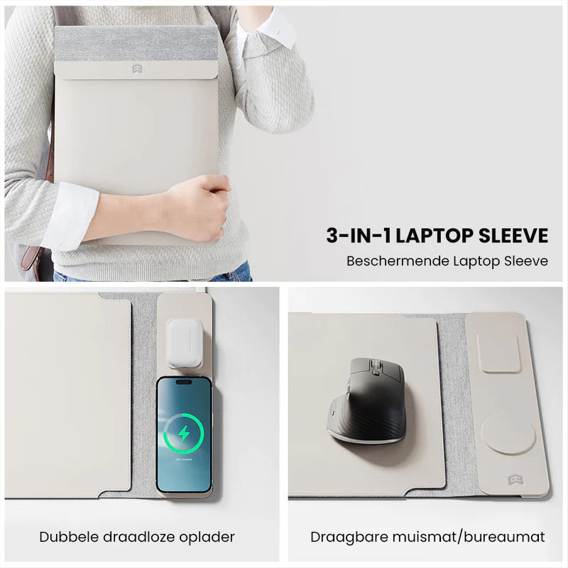E3 4-in-1 Laptop Sleeve with Wireless Charging