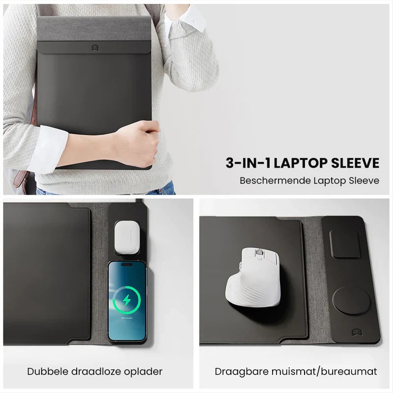 E3 4-in-1 Laptop Sleeve with Wireless Charging